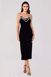 Strapless Crystal Trim Midi Dress | Dress In Beauty